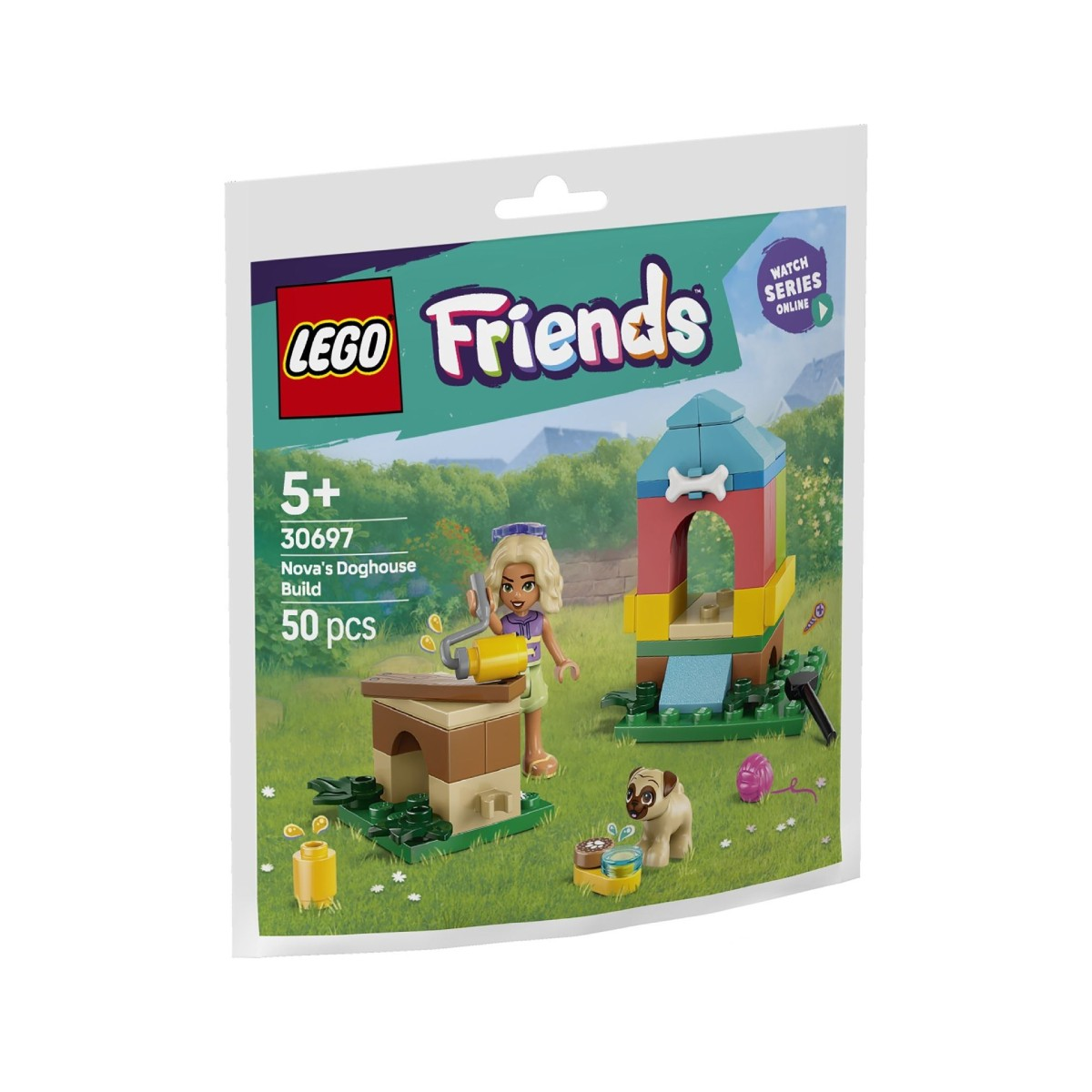 Cuccia Lego Friends di Nova: Nova, un cane e una torre.