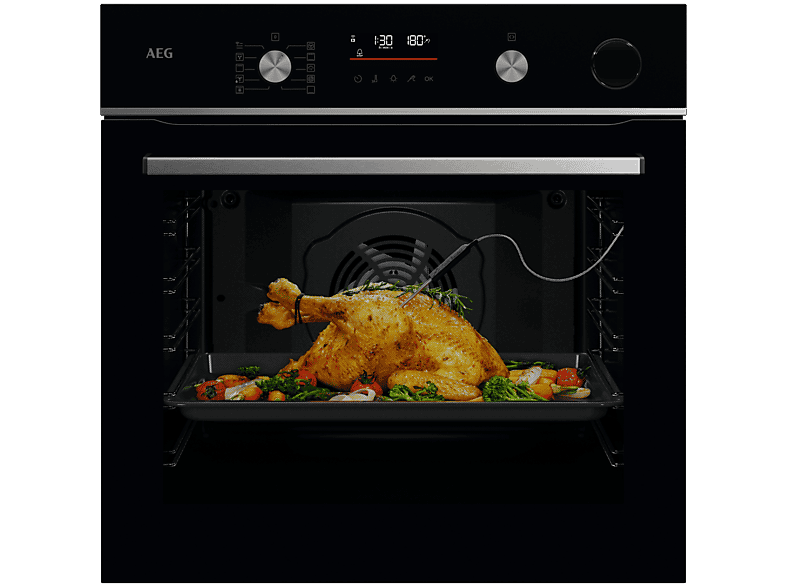 Horno AEG OR6PB51WSB Cristal Negro Perfil Inox