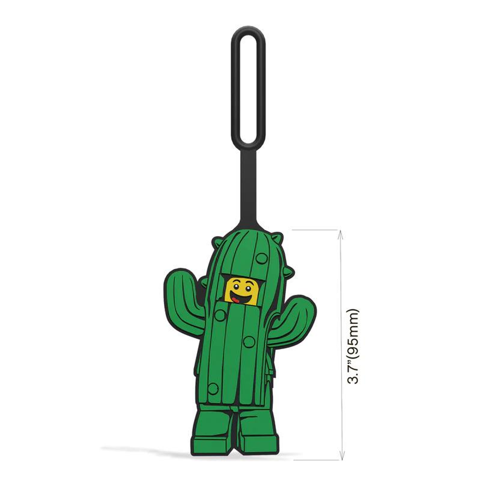 Portachiavi cactus verde stile Lego con anello e misura 3,7" (95 mm).