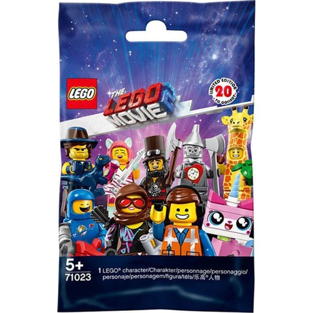 The LEGO Movie 2 figürleri içeren poşet, zürafa tek boynuzlu at dahil.
