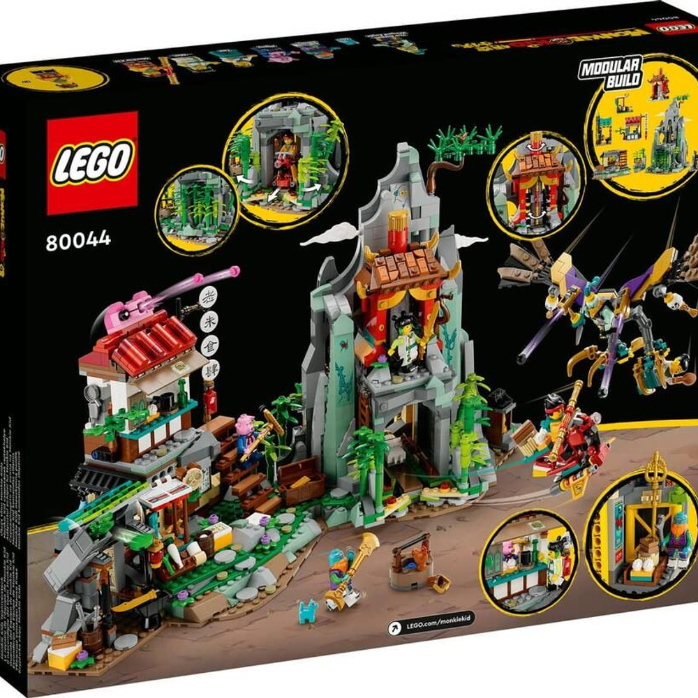 LEGO Monkie Kid seti dağ tapınağı, araçlar ve figürler içerir.