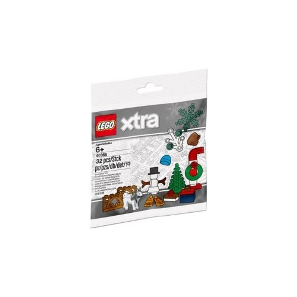 Kardan adam, ağaç ve ren geyiği öğeleri içeren LEGO Xtra paketi.