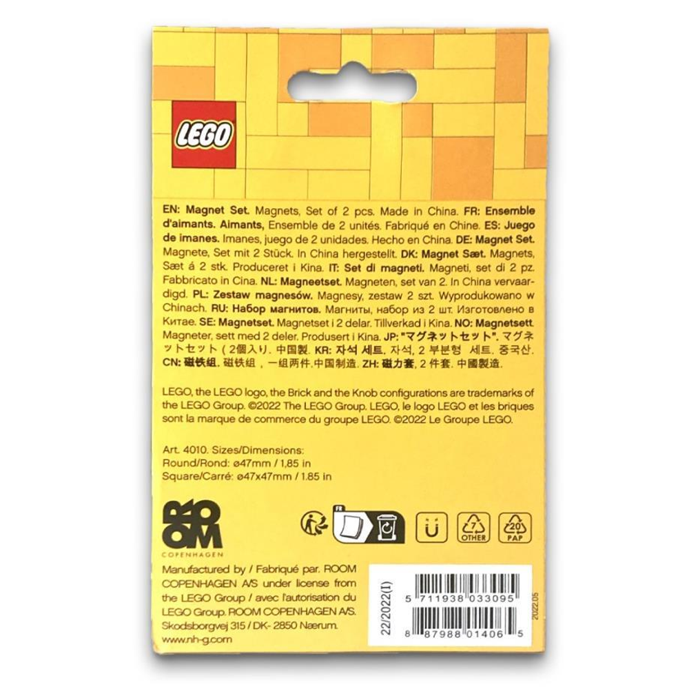 LEGO Set magneti da 2 pezzi, fabbricato in Cina. Rotondo/Quadrato: 47mm.