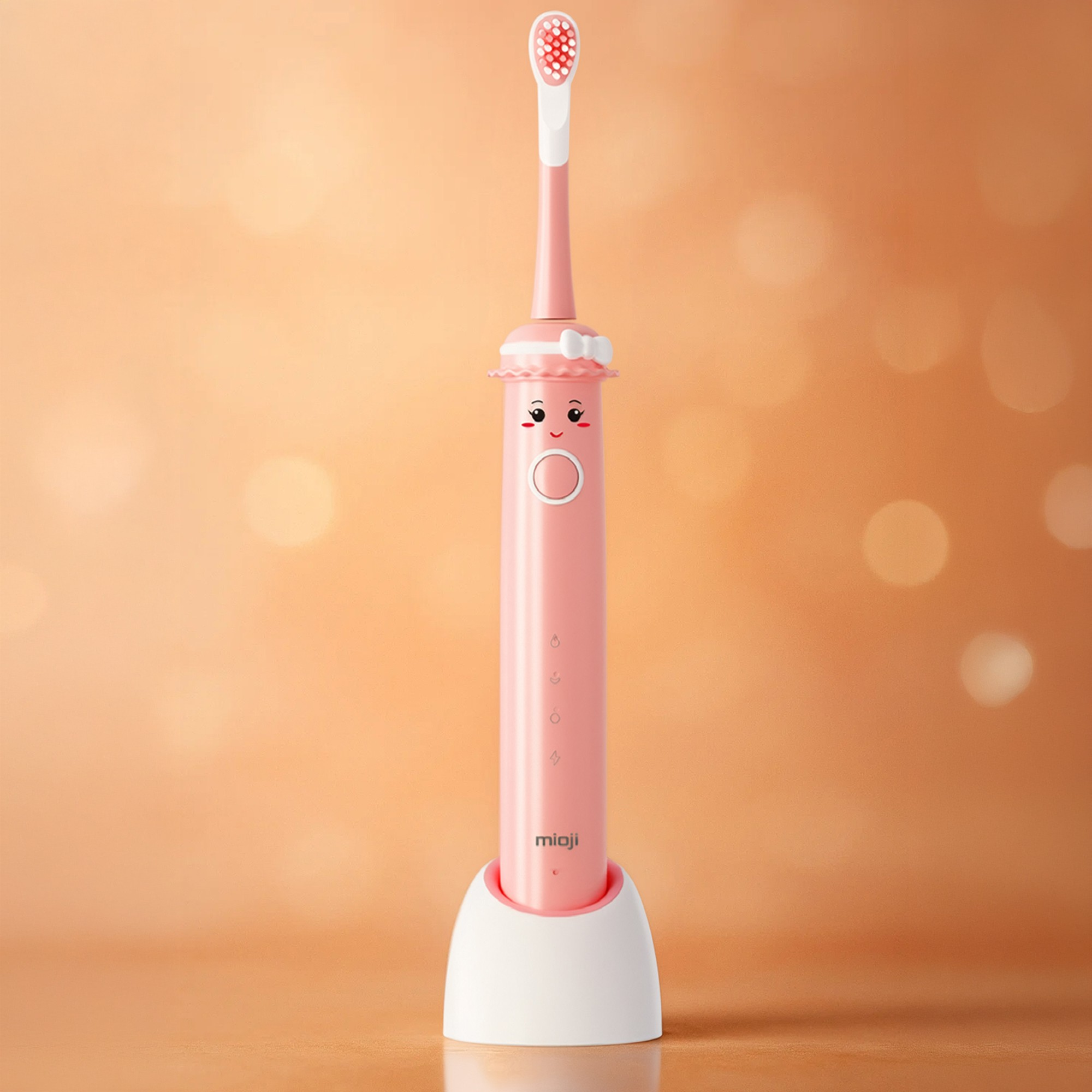 MIOJI Oral B2 Kids Care + 4 Adet Fırça Başlık Şarjlı Diş Fırçası Pembe