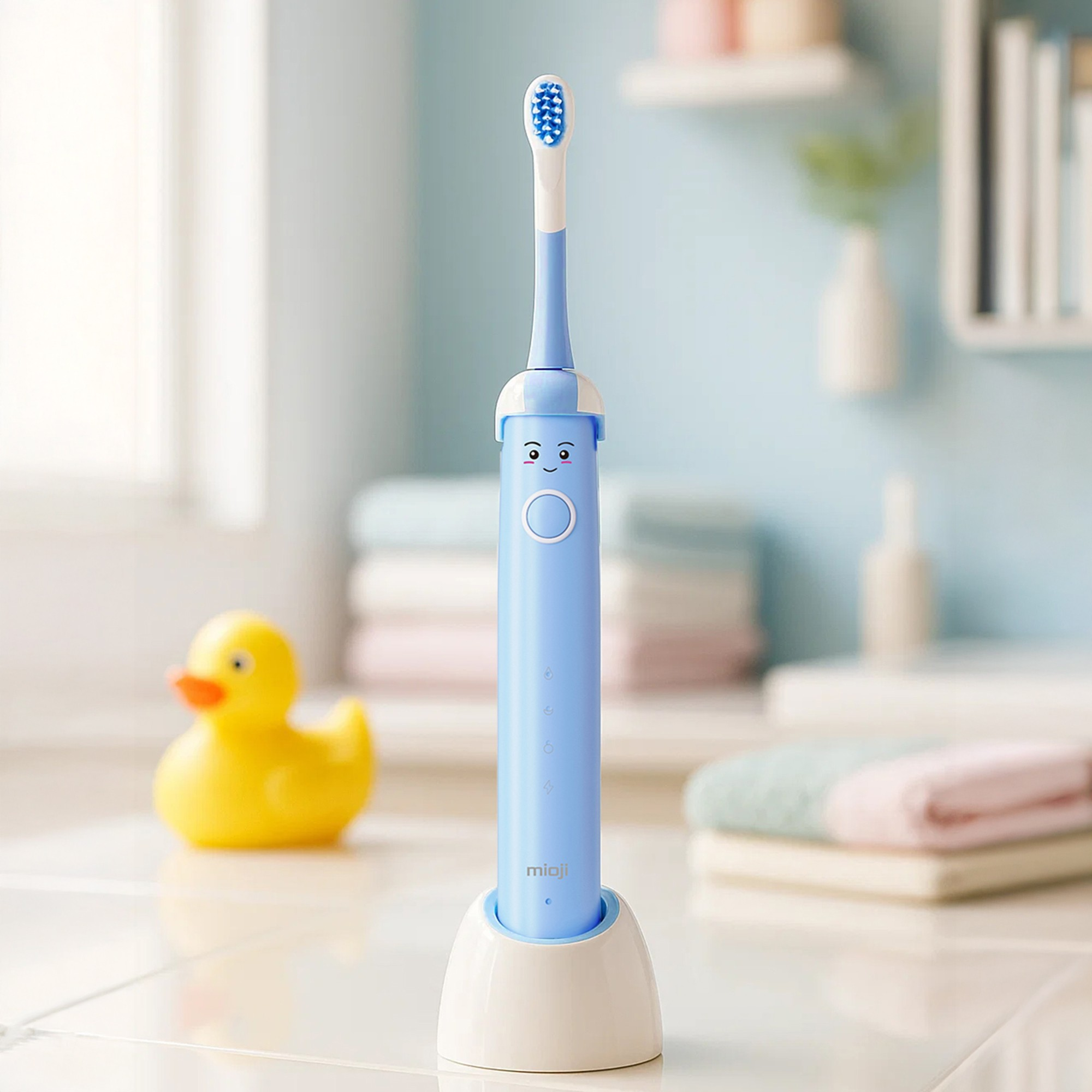 MIOJI Oral B2 Kids 4 Adet Fırça Başlık Şarjlı Diş Fırçası Mavi