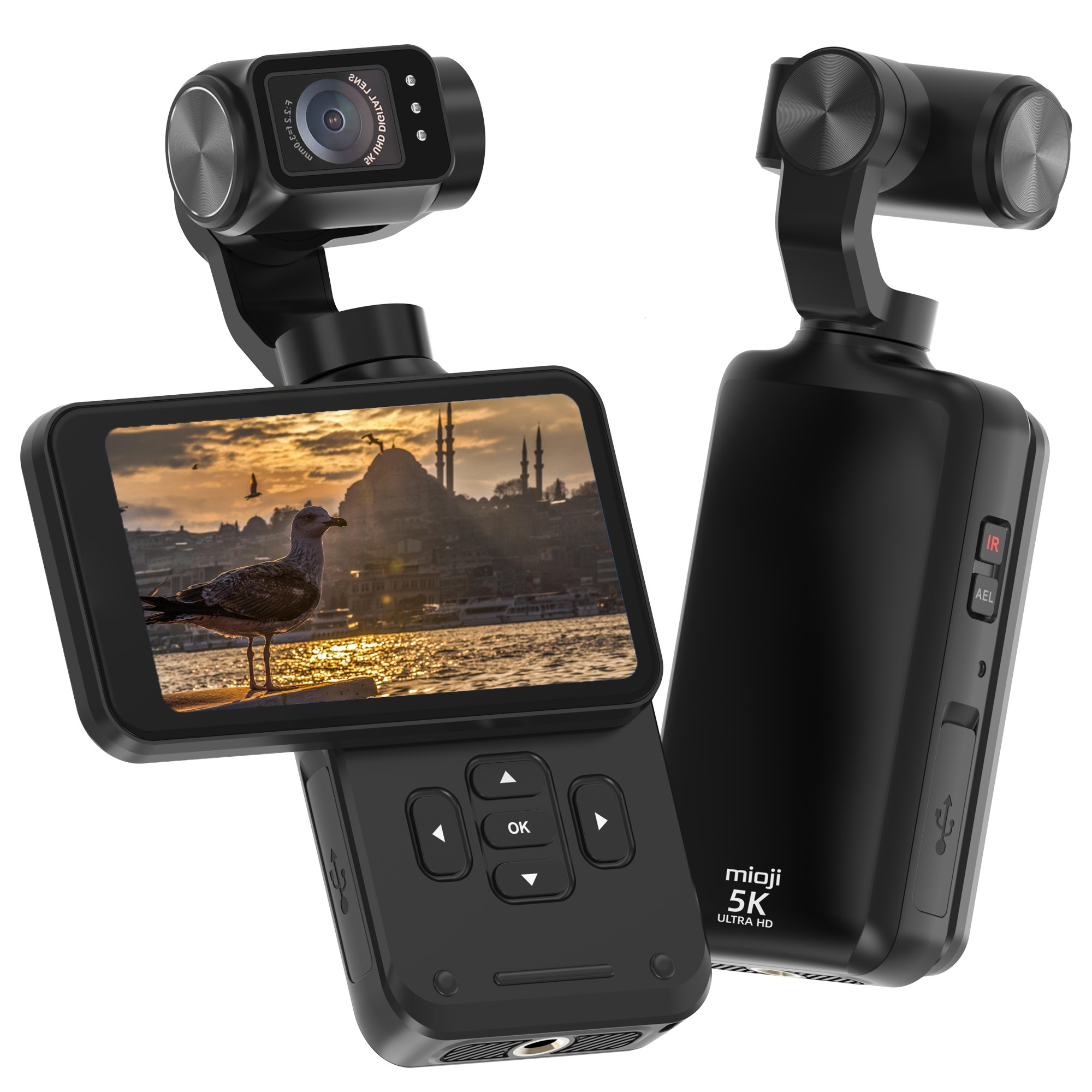 MIOJI Mio Pocket 3 30FPS 48MP 3 Eksenli Gimbal 1,5 inç 5 cm Ekran lı Kamera