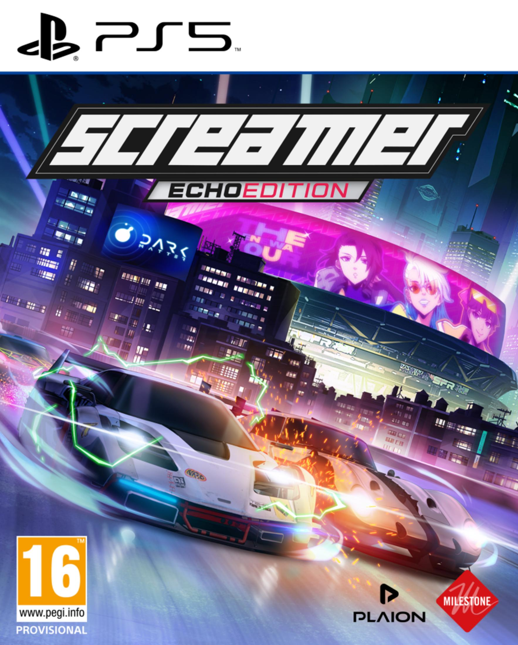Copertina gioco PS5: due auto da corsa con luci al neon sfrecciano in una città di notte.
