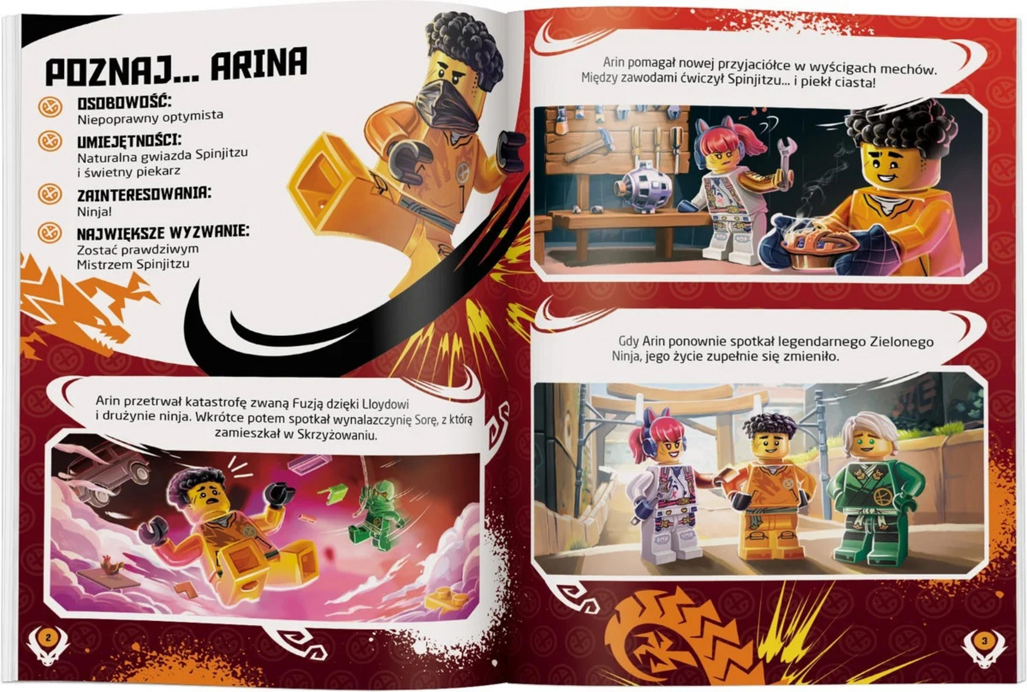 LEGO Ninjago: Arin, ninja, piecze ciasta, trenuje i ściga się.