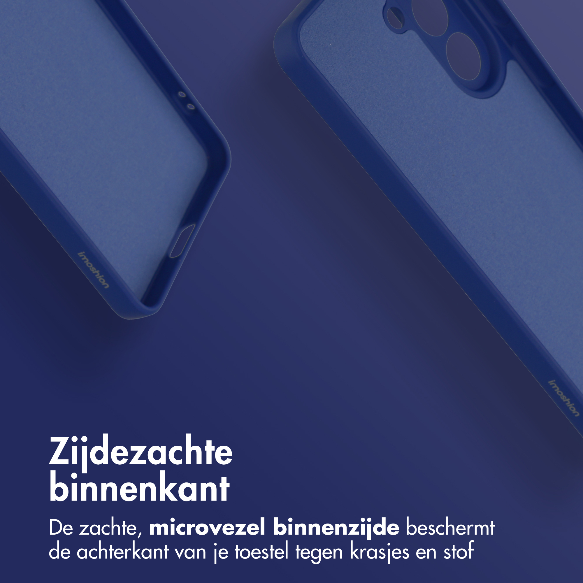 Coque bleu foncé avec intérieur microfibre doux pour protection.