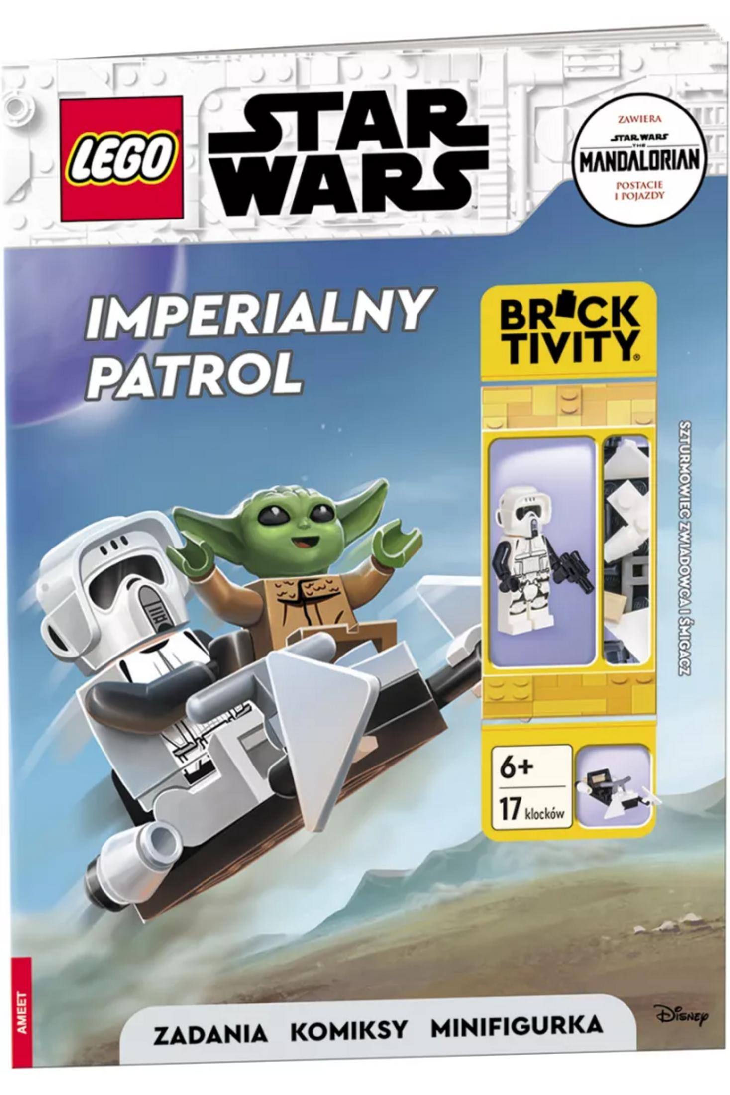 Yoda ve fırtına eriyle bir araç üzerinde Lego Star Wars kitabı.