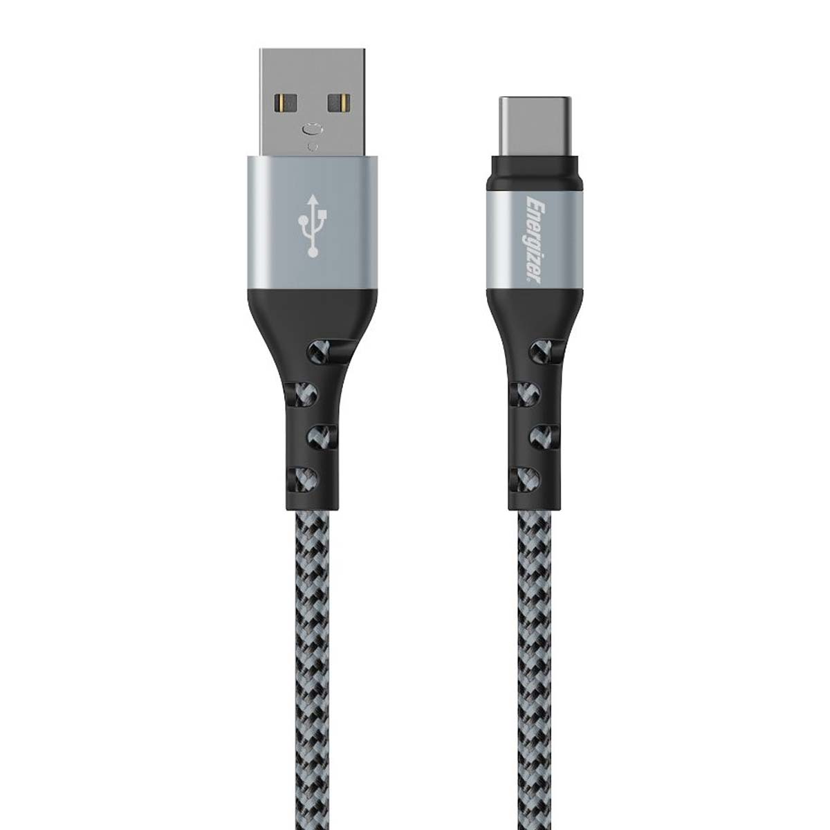 Cavo Energizer da USB-A a USB-C con cordone intrecciato.