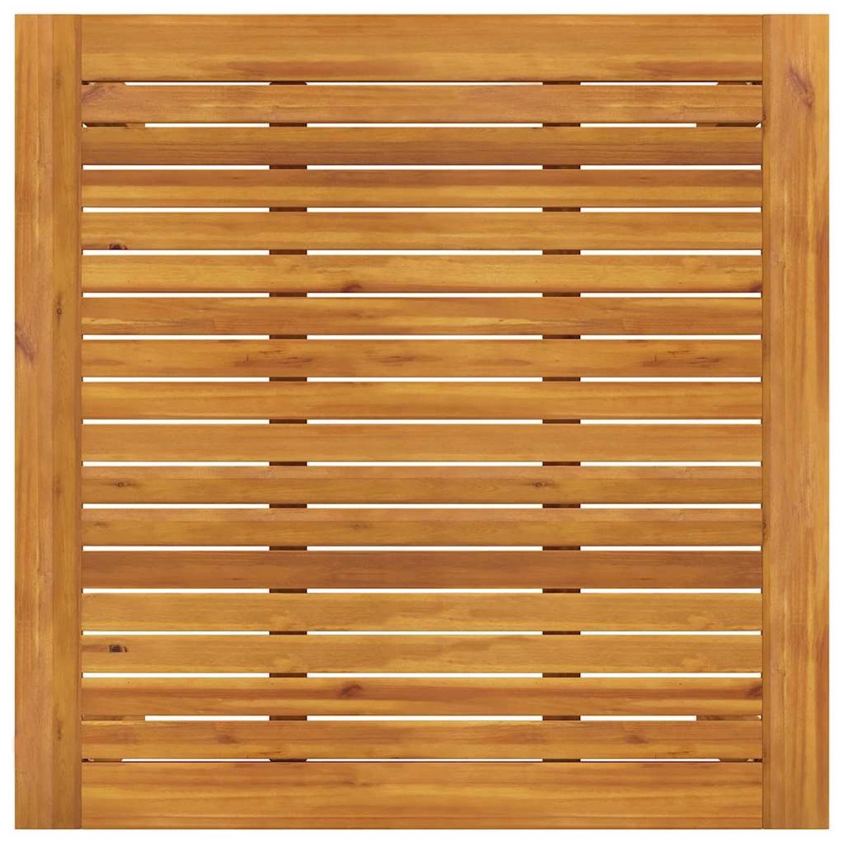 Holzlattenzaun mit vertikalen Rahmen und horizontalen Lamellen.