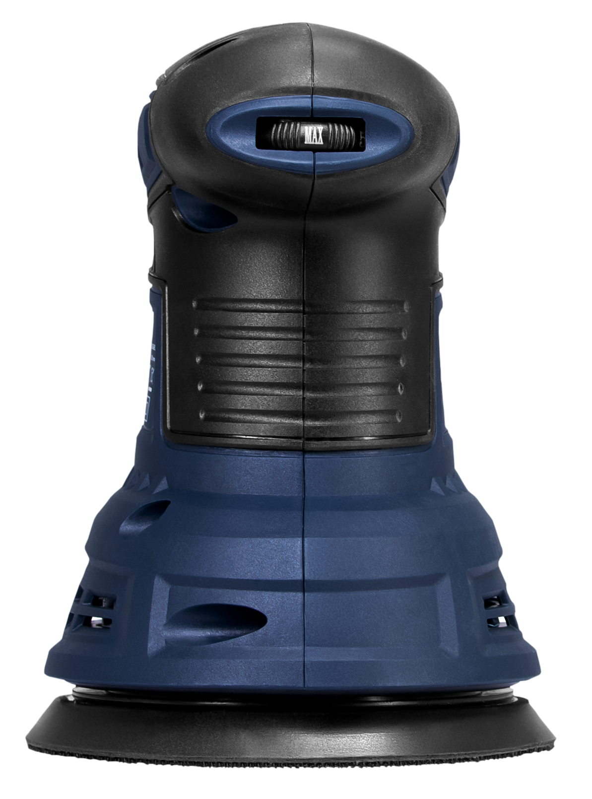 Niebieska i czarna szlifierka oscylacyjna z pokrętłem regulacji prędkości.