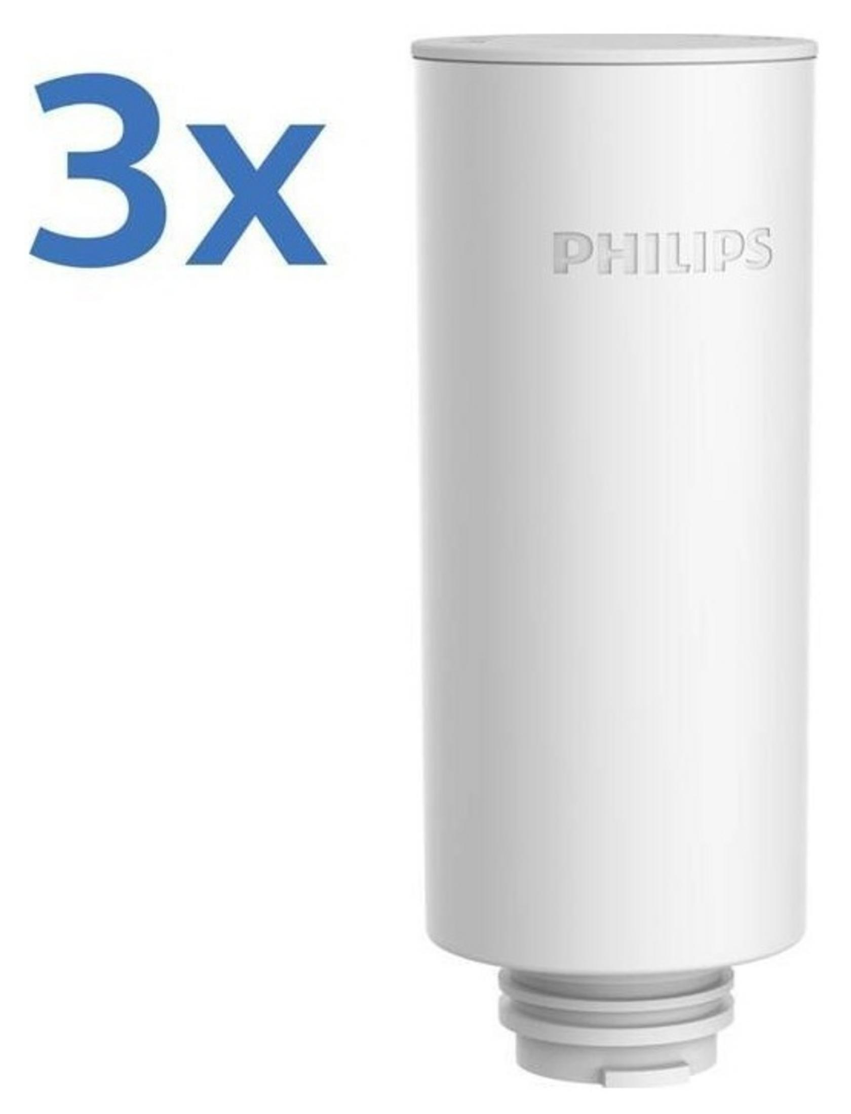 3x cartuccia filtro acqua Philips bianca con attacco filettato.