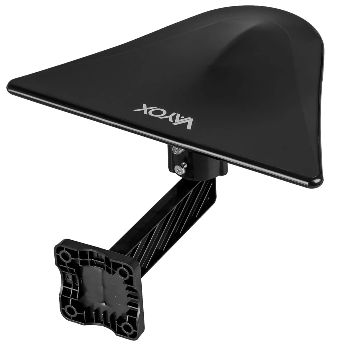 Czarna antena z logo VAYOX i uchwytem, na białym tle.