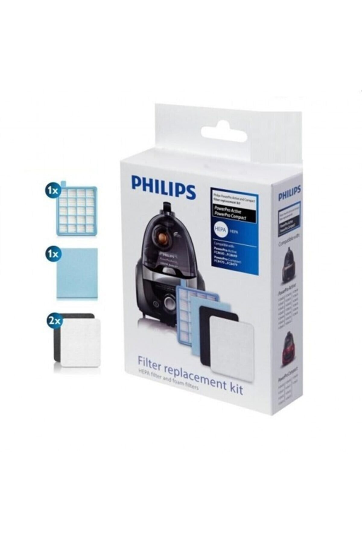 POPULER Philips PowerPro Active FC 8632/01 Uyumlu  Hepa Filtre Seti