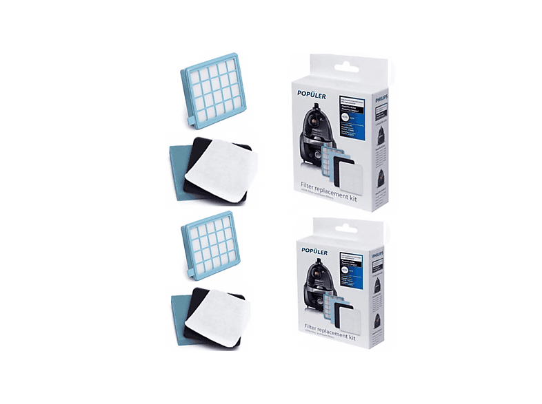 POPULER Philips FC8474 PowerPro Compact Uyumlu  Hepa Filtre Seti 2 Kutu