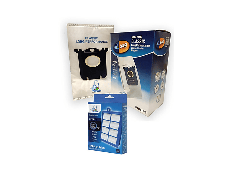 POPULER Philips Powergo FC8253 Uyumlu  Mega 12'li Paket Toz Torbası + Hepa Filtre