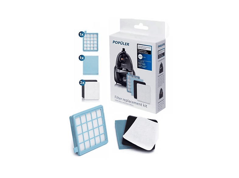 POPULER Philips FC8639 PowerPro Active Uyumlu  Hepa Filtre Seti