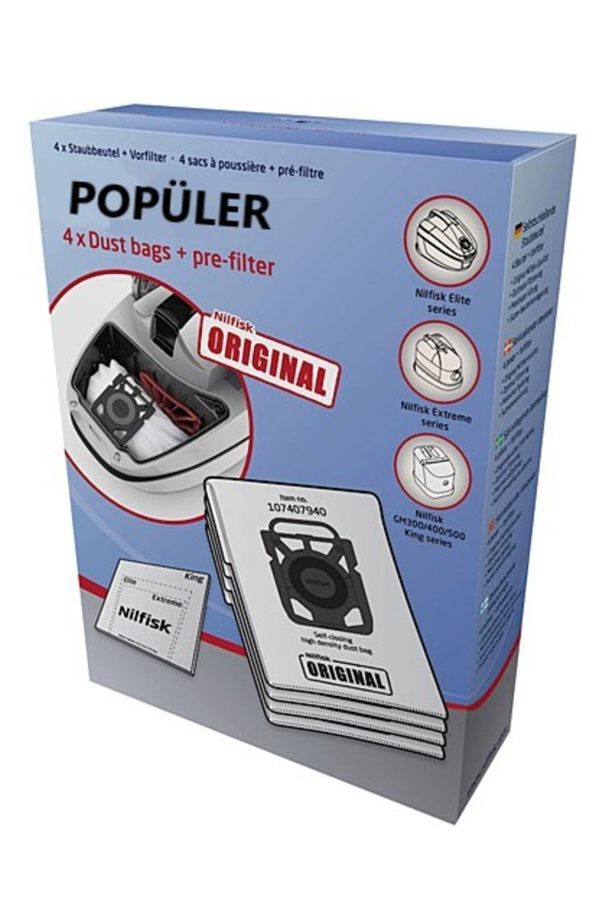 POPULER Nilfisk Elite Extreme GM300 GM400 GM500 Uyumlu  Torba