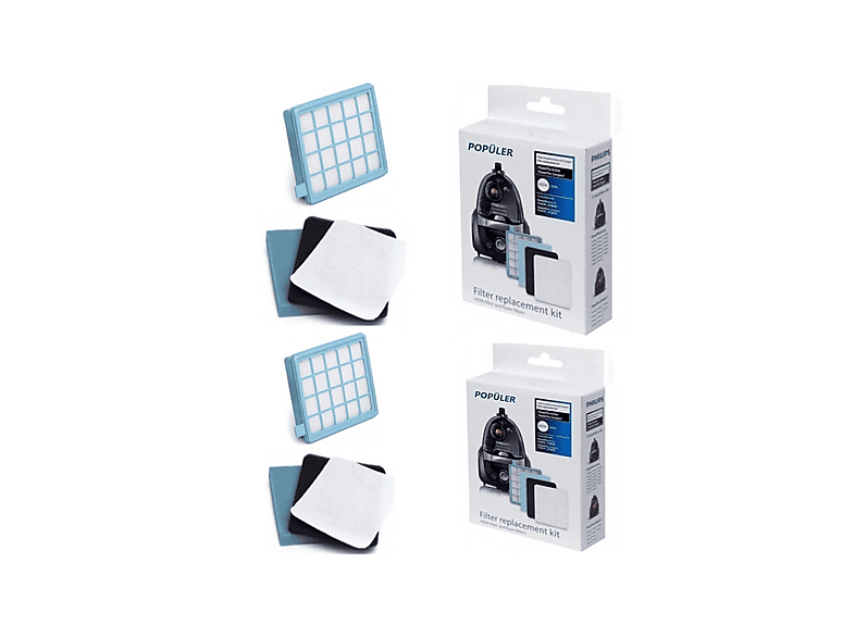 POPULER Philips FC8515 PowerPro Compact Uyumlu  Hepa Filtre Seti 2 Kutu