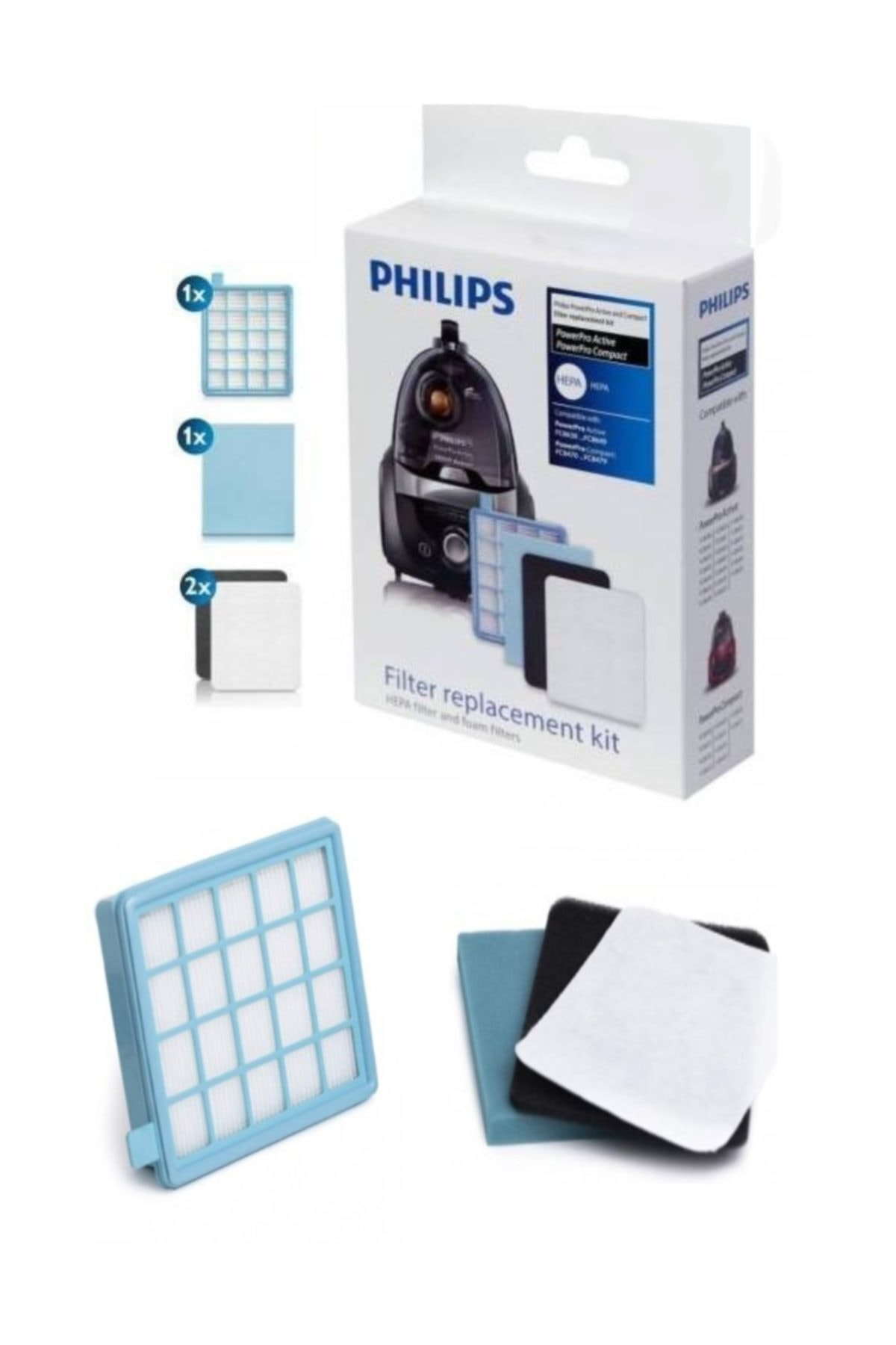 Philips elektrik süpürgesi filtre seti.
