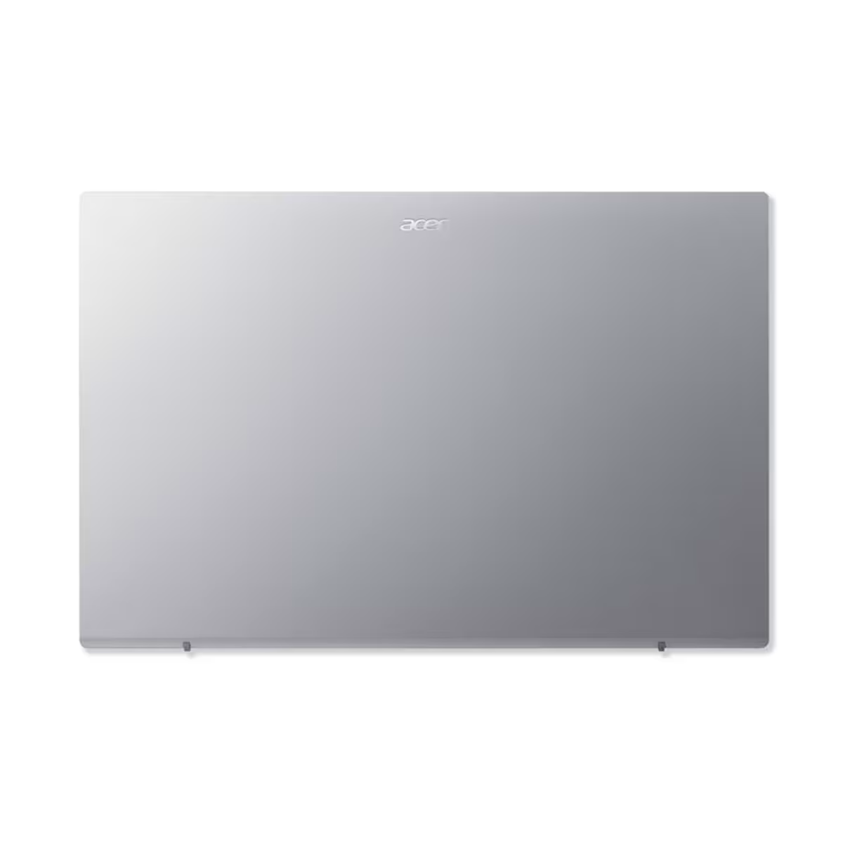 Geschlossener silberner Laptop mit Acer-Logo auf dem Deckel.
