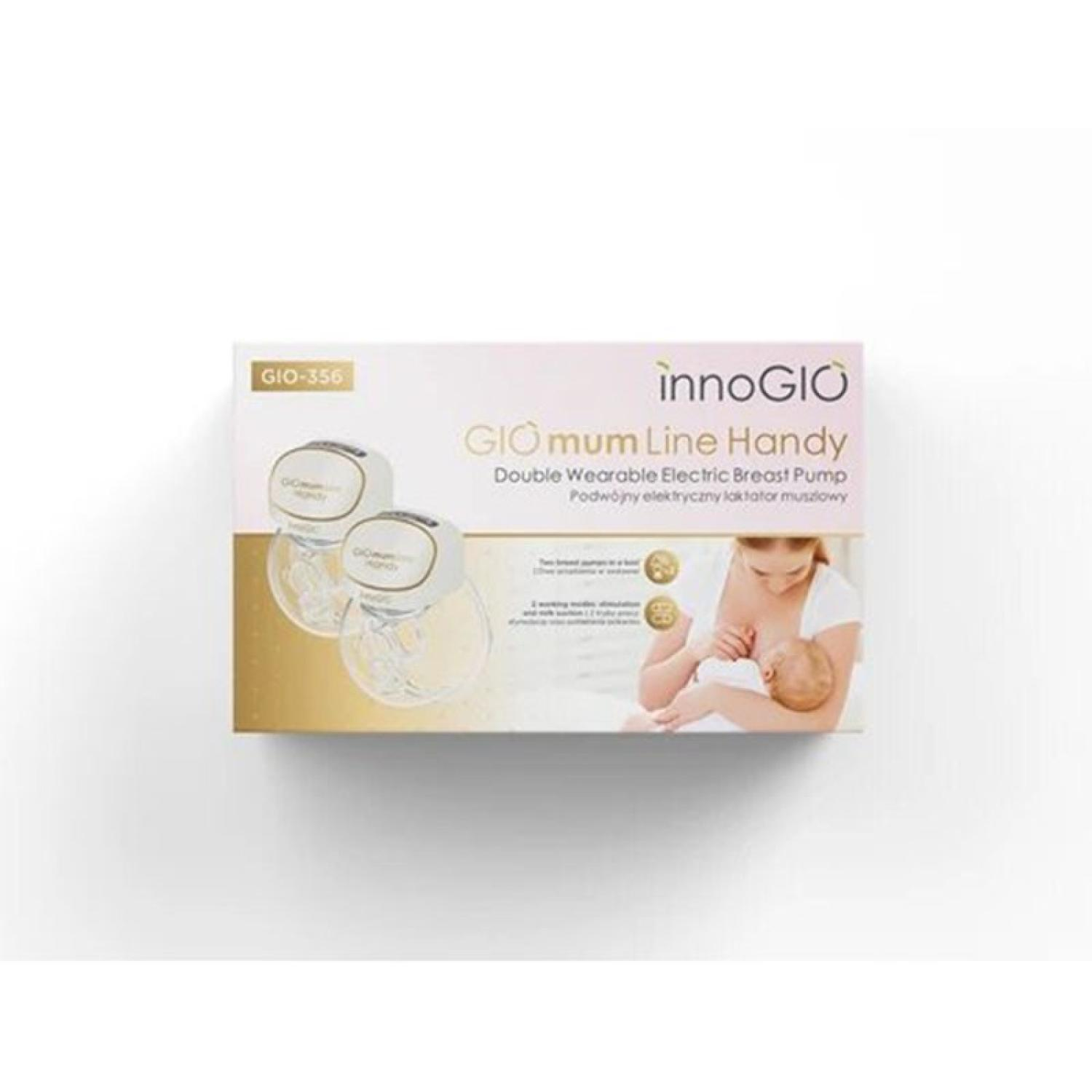 Scatola per tiralatte doppio, con immagine di madre e bambino.