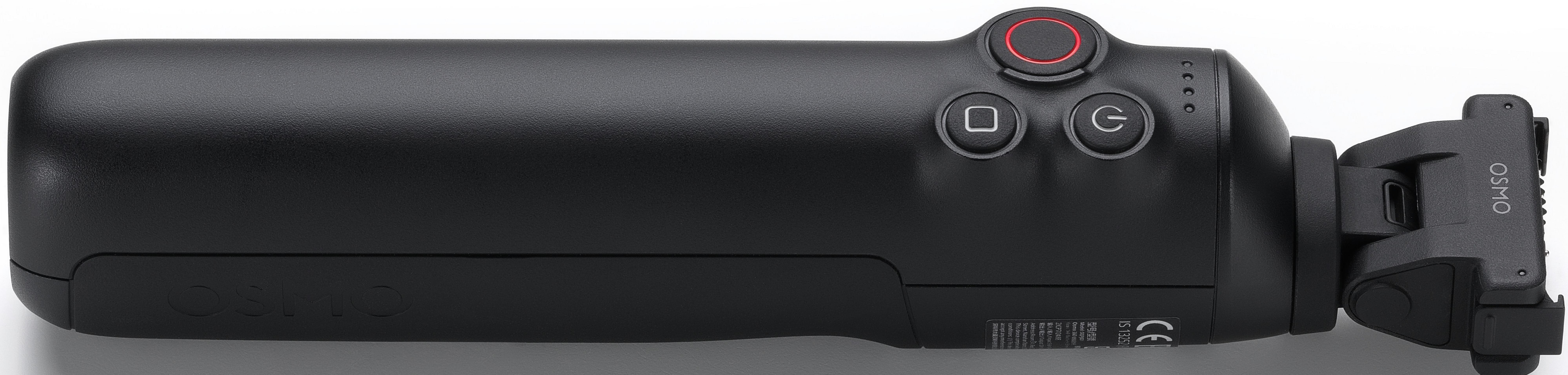 Gimbal negro con botones y el logo OSMO.