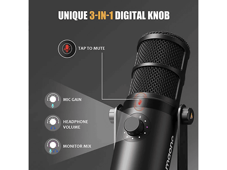 MAONO PD400X USB/XLR Mikrofon Dynamisches Mikrofon, Sprechmikrofon