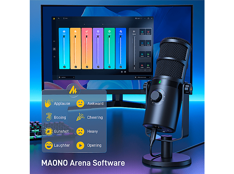 MAONO PD400X USB/XLR Mikrofon Dynamisches Mikrofon, Sprechmikrofon