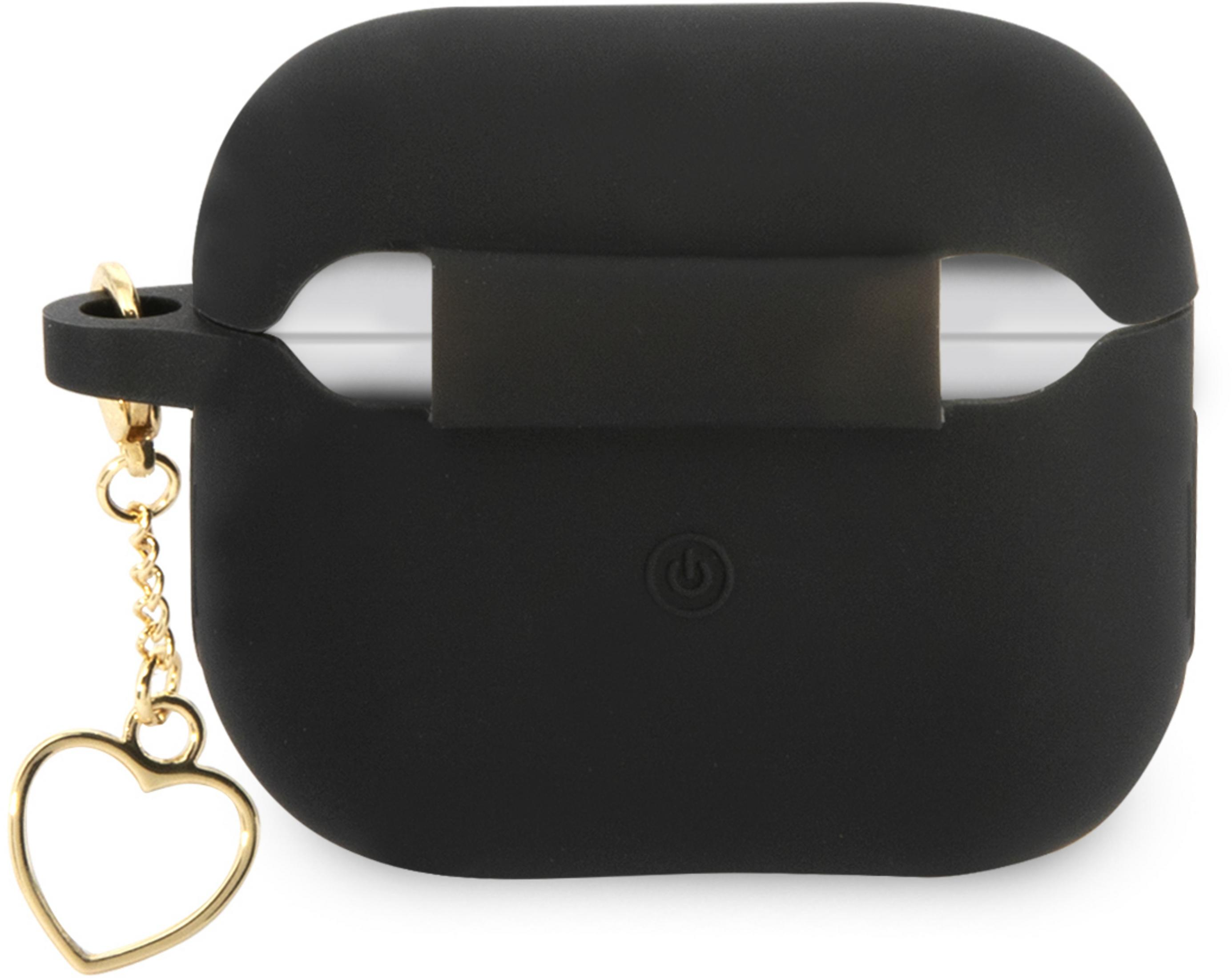 Czarne etui z brelokiem w kształcie serca