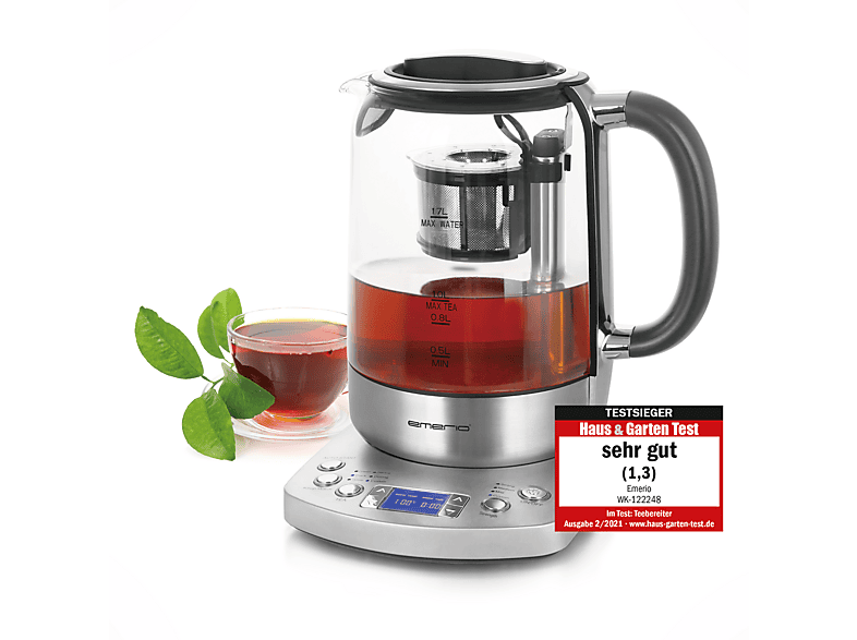 EMERIO WK 122248 WASSERKOCHER Wasser-/ Teekocher, Glas/Silber