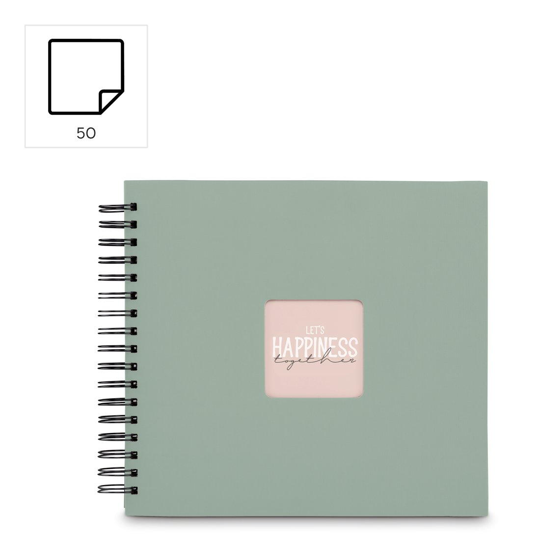 Jasnozielony segregator z okienkiem na zdjęcie z napisem „