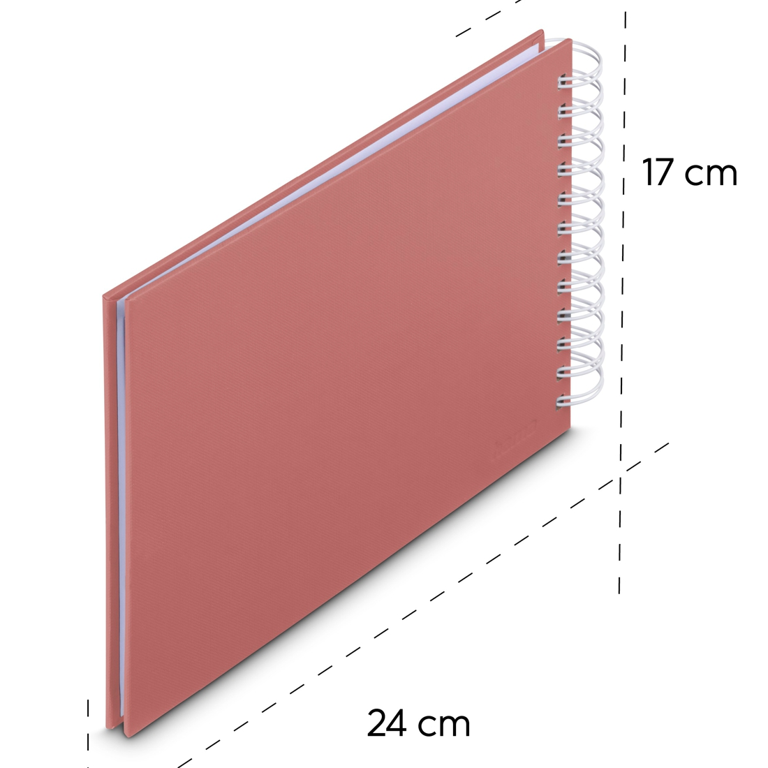 Koralowy notes b spiralą, 24x17 cm.