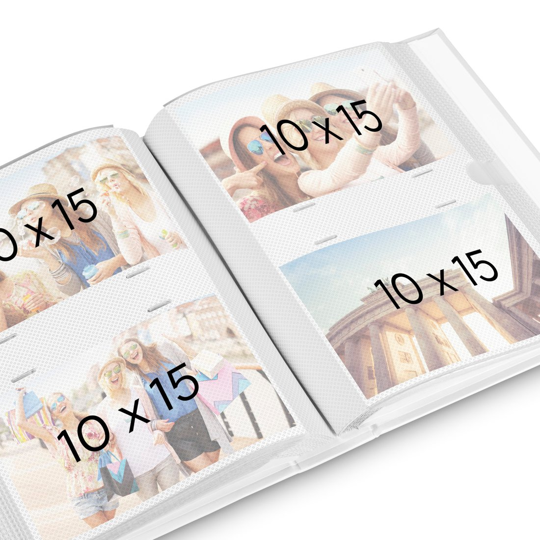 Album na zdjęcia z czterema stronami, każda prezentująca cztery zdjęcia 10x15.