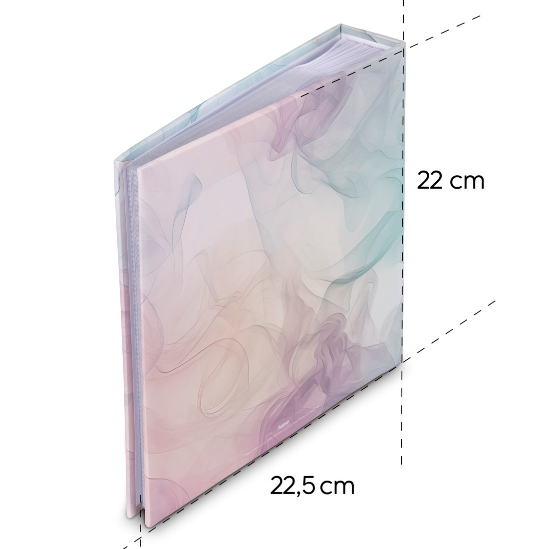 Album z abstrakcyjnym wzorem pastelowym. Wymiary 22 x 22,5 cm.