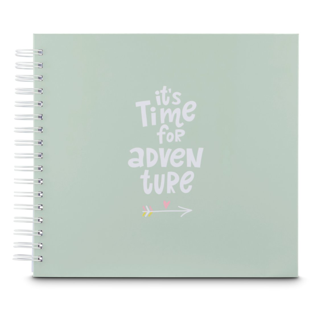 Jasnozielony notatnik z napisem 'Czas na przygodę'.