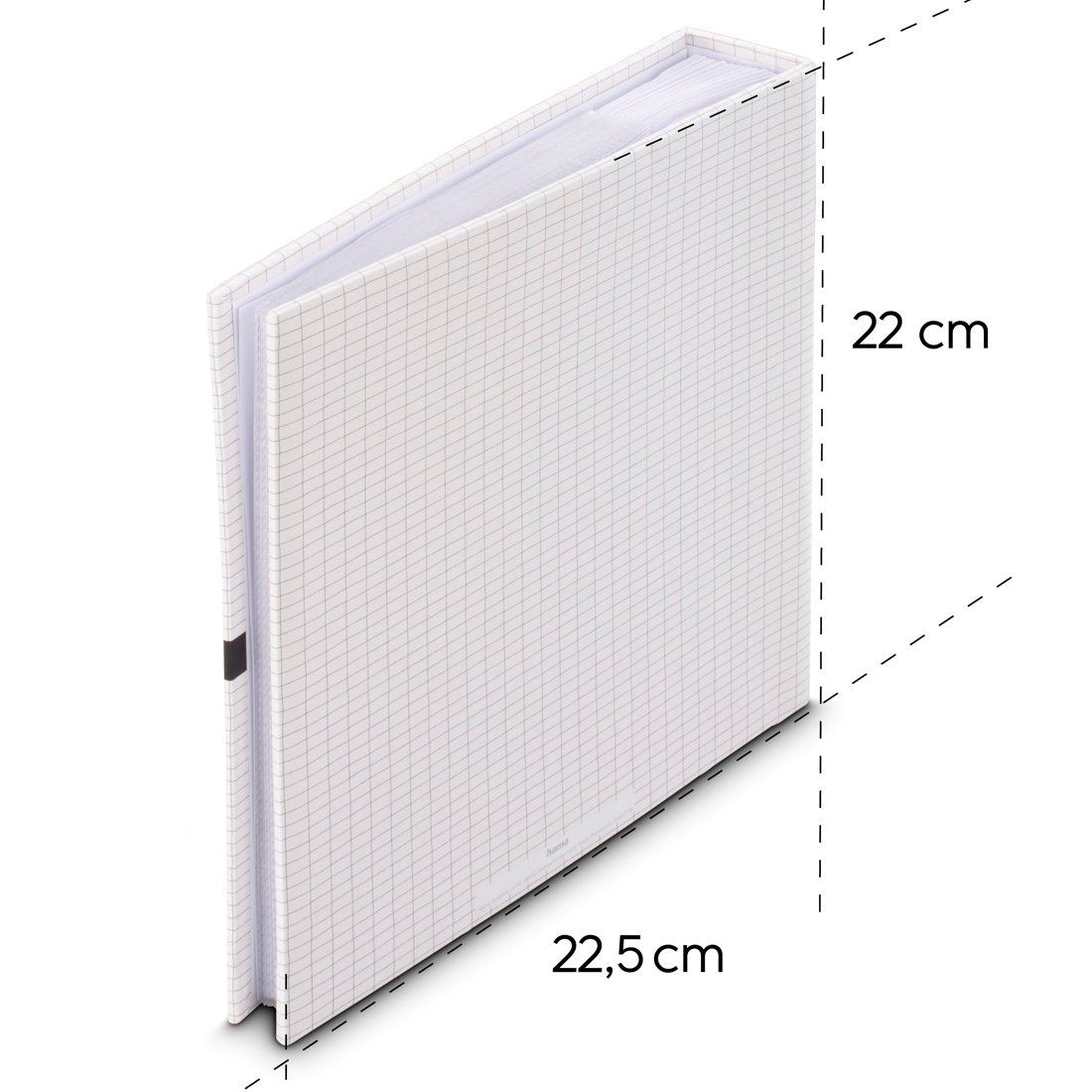 Notes z okładką w kratkę, szeroki na 22,5 cm i wysoki na 22 cm.