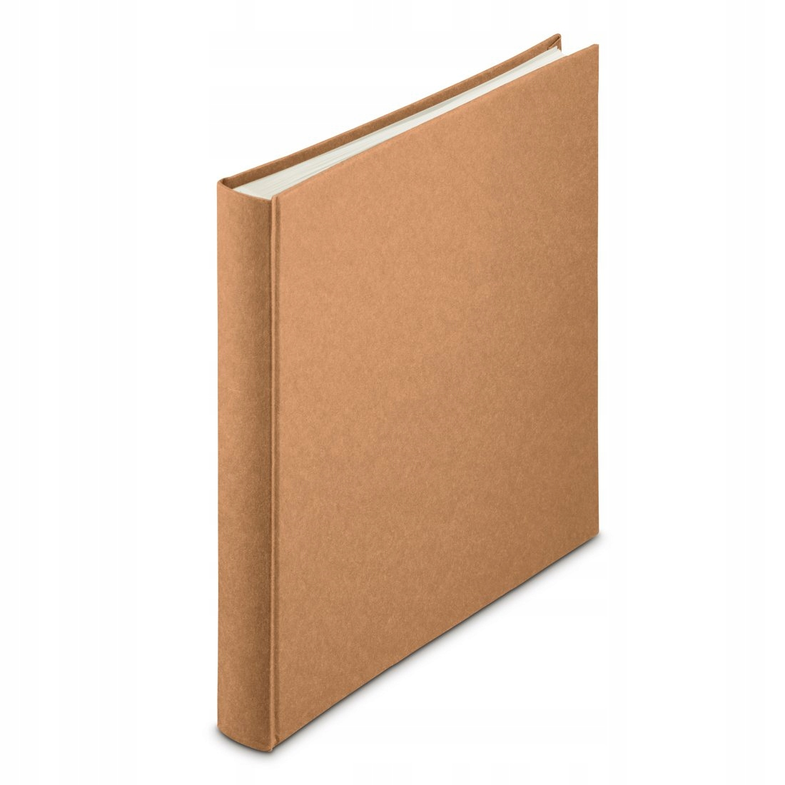 Brązowa okładka segregatora lub książki na białym tle.