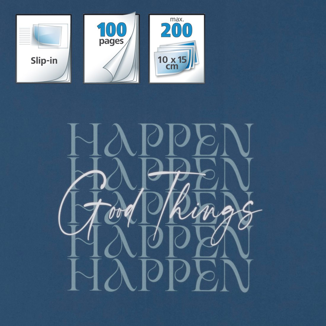 Trzy wyświetlacze produktów: Slip-in, 100 stron, max. 200 zdjęć 10x15cm.