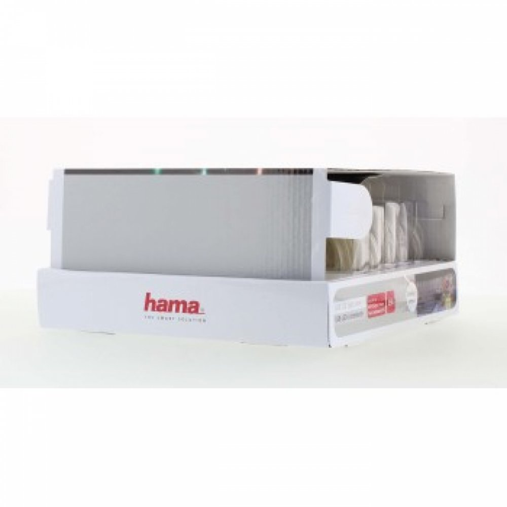 Produkt Hama w białym opakowaniu, z widocznymi białymi szpulami.