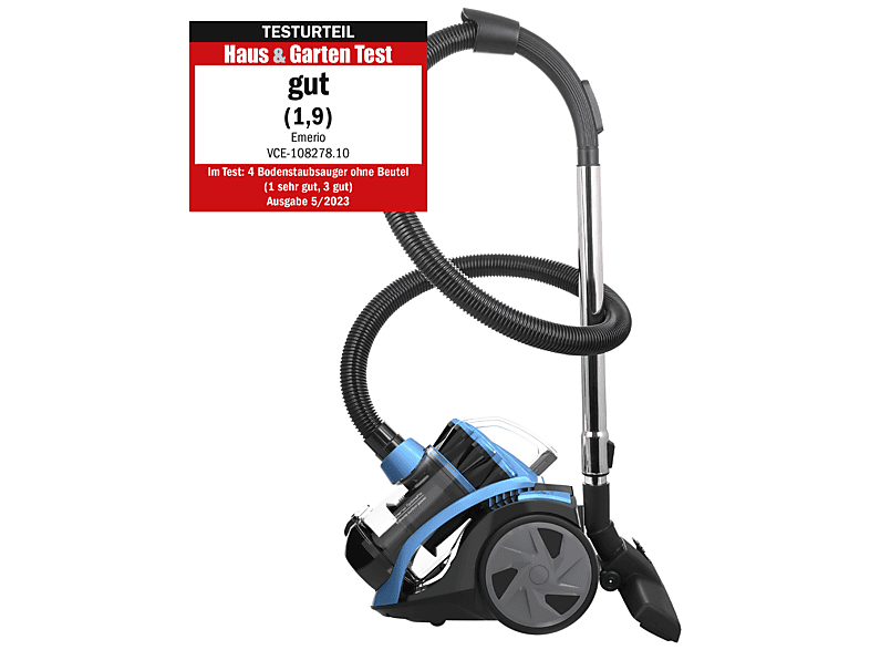 EMERIO VCE-108278.10 Staubsauger, maximale Leistung: 700 Watt, Schwarz, Blau)