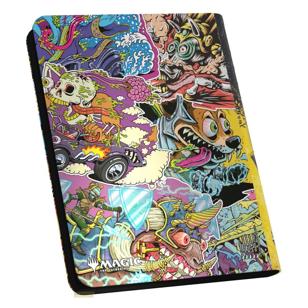 Bunte Magic: The Gathering-Grafik mit Monstern, einem Skelett und einem Auto.