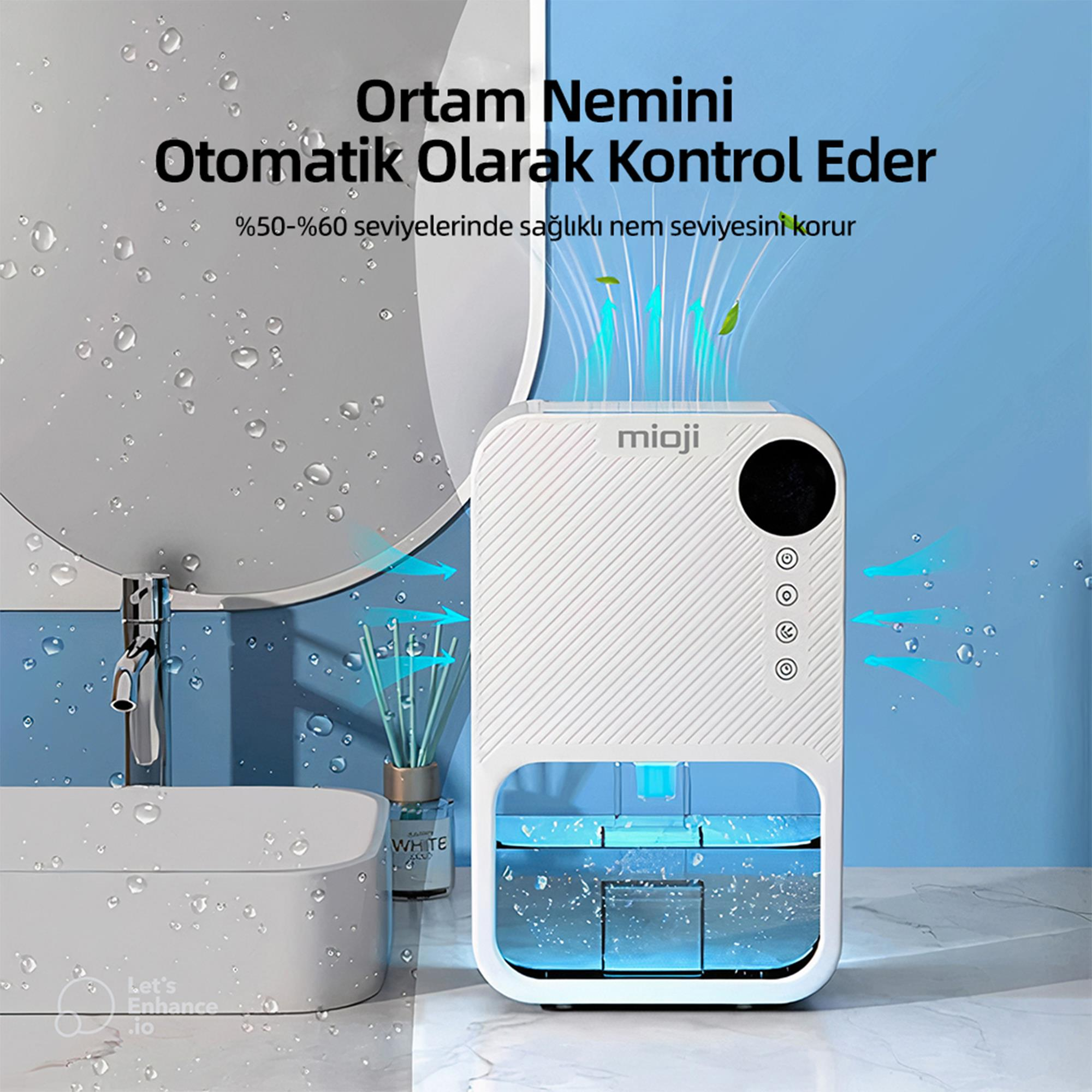 Su haznesinde nemi ayarlayan beyaz bir nemlendirici.
