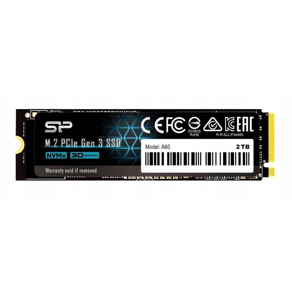 Dysk SSD SP M.2 PCIe Gen 3, 2 TB, Model A60, NVMe 3D NAND.