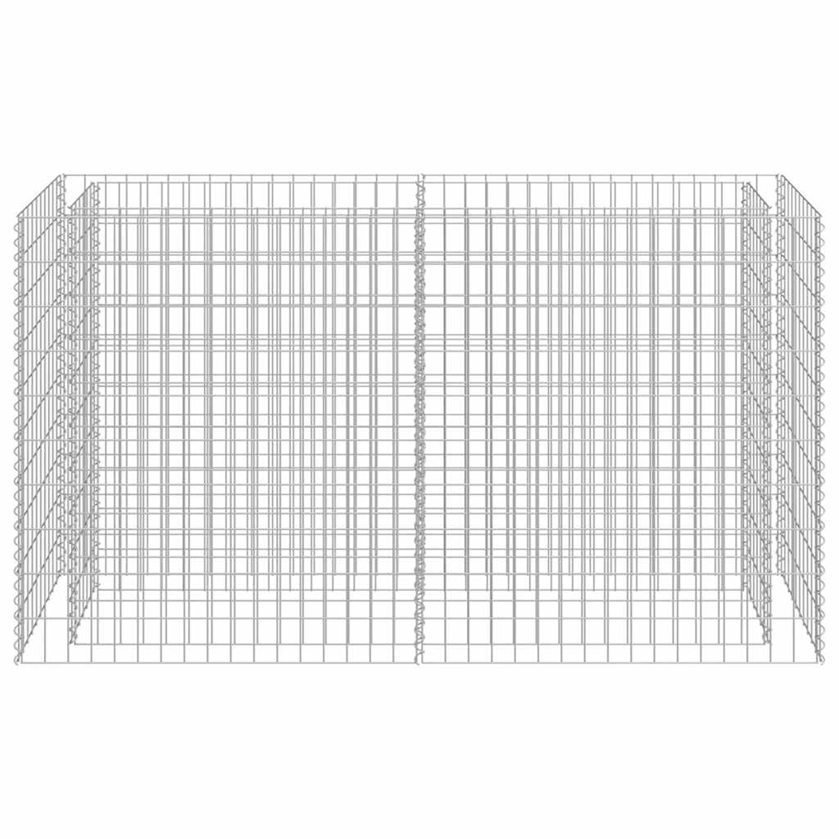 Ein leerer Drahtgitterkorb aus Metall mit rechteckiger Form.