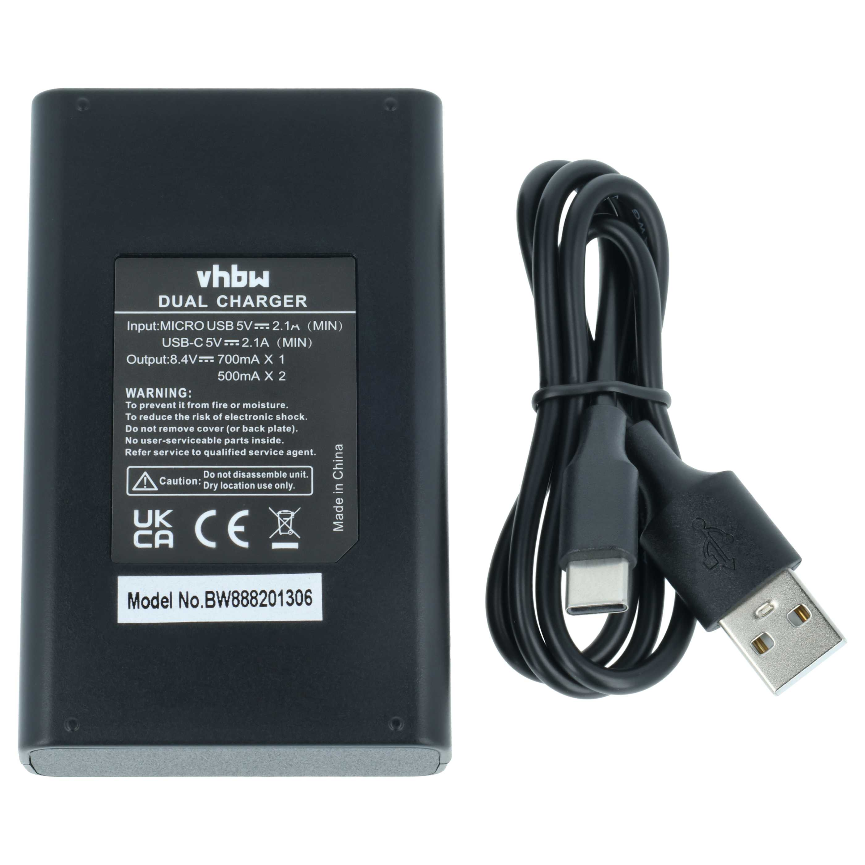 Schwarzes Ladegerät mit USB-C-Kabel, Modell BW888201306.