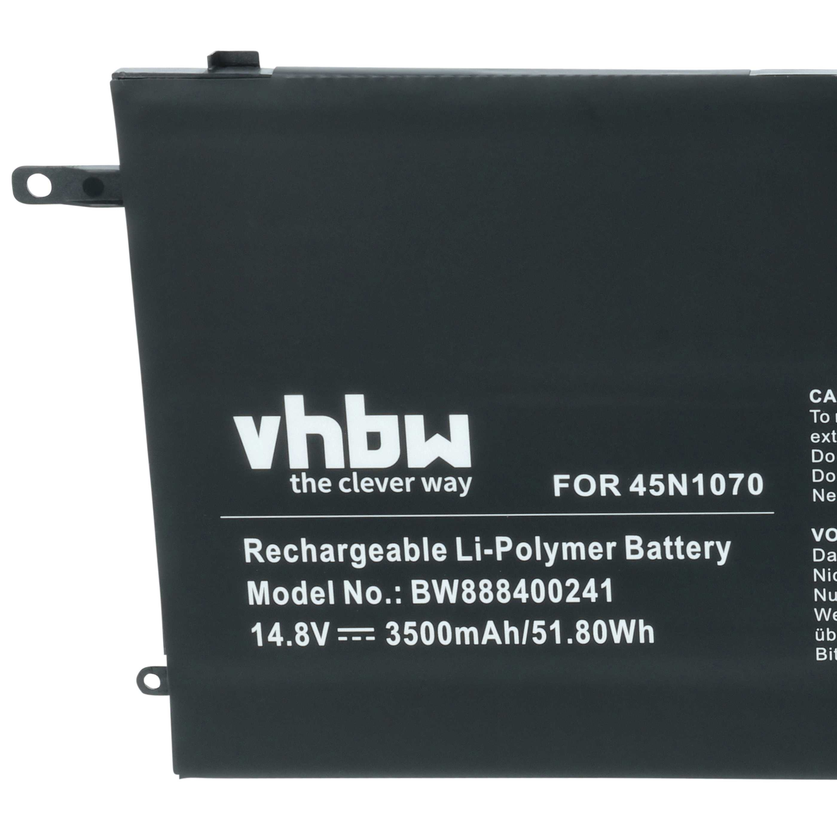 Batteria Li-Polymer ricaricabile nera per 45N1070, 14,8V, 3500mAh.