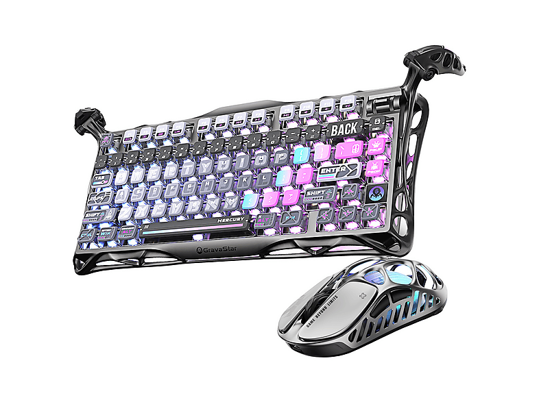 GRAVASTAR Mercury K1 Pro+X Kablosuz RGB Işıklı Mekanik Q Gaming